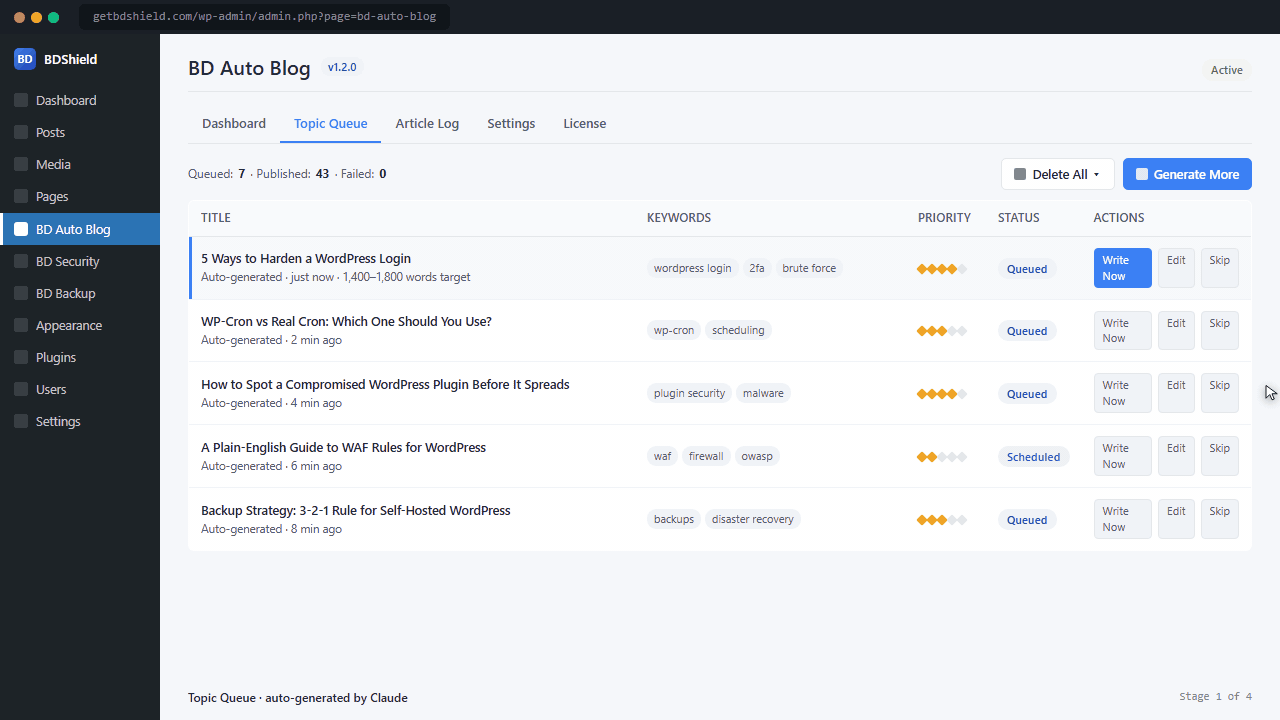 BD Auto Blog — product demo