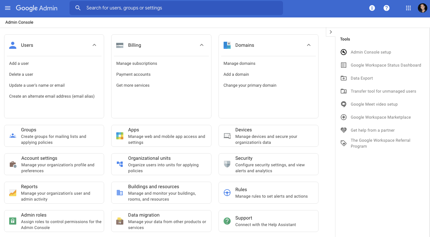 Google Workspace Admin Console
